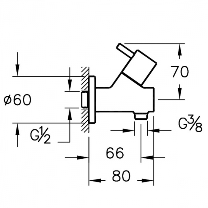 Robinet coltar cu filtru, filet alimentare G1/2 iesire G3/4 | A45225EXP [2]