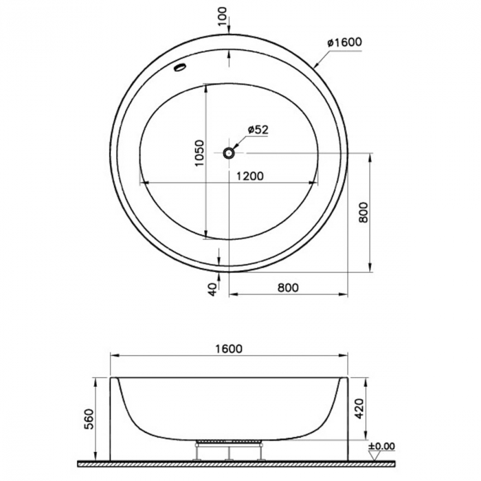 Istanbul cylindirical 160, siphone+leg set+panel | 52990001000 [2]