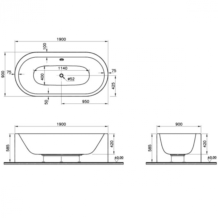 Istanbul oval 190x90, aqua soft | 53000009000 [2]