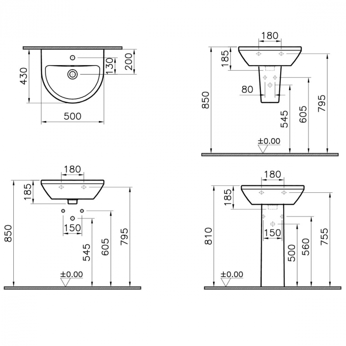 Lavoar / chiuveta baie 50cm | 7066B003-0001 [2]
