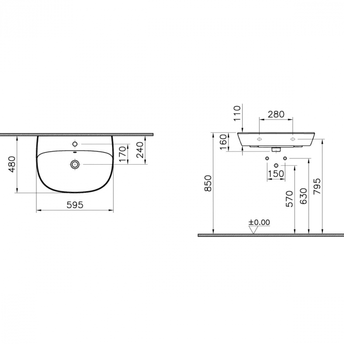Lavoar / chiuveta baie 60cm | 7276L003-0001 [2]