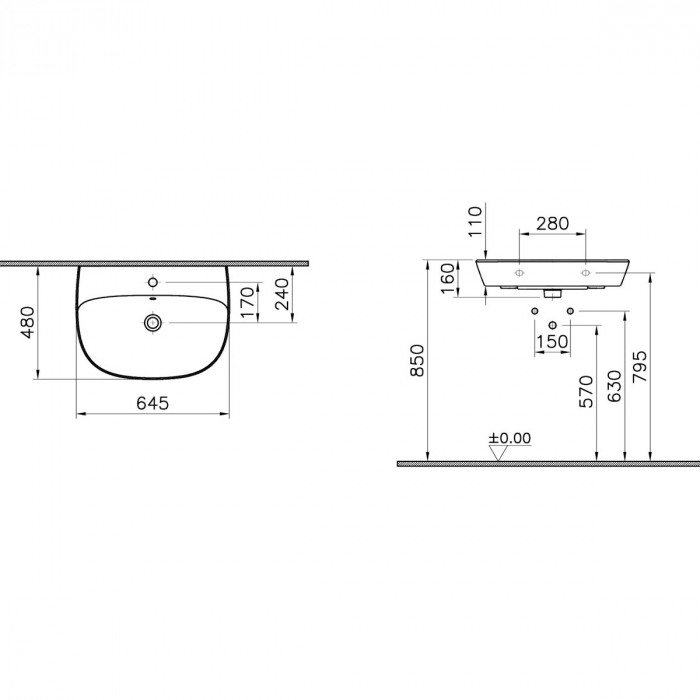 Lavoar / chiuveta baie 65cm | 7275L003-0001 [2]