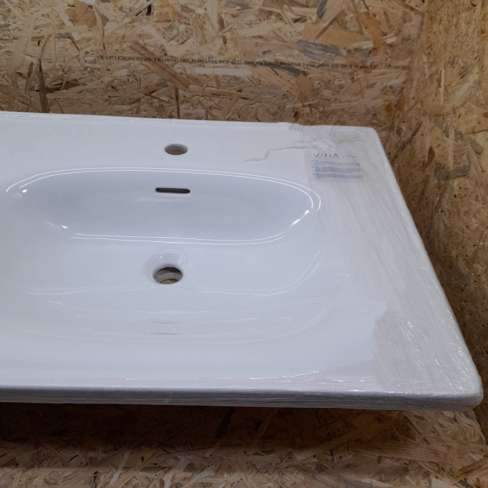 Lavoar / chiuveta baie dubla tip vanity 130cm, cu 2 orificii pentru baterie, cu 2 orificii preaplin, alb | 7244B403-0001 [7]