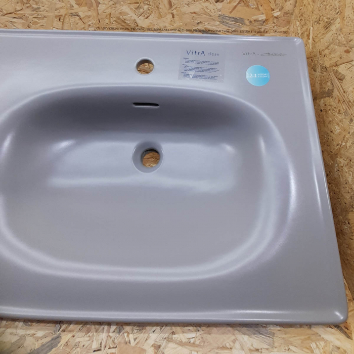 Lavoar / chiuveta baie dubla tip vanity 130cm, cu 2 orificii pentru baterie, cu 2 orificii preaplin, culoare piatra gri mat | 7244B476-0001 [5]