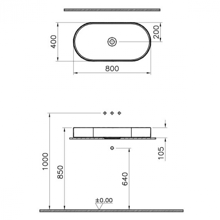 Lavoar / chiuveta baie ovala tip bol 80cm | M58000002000 [2]