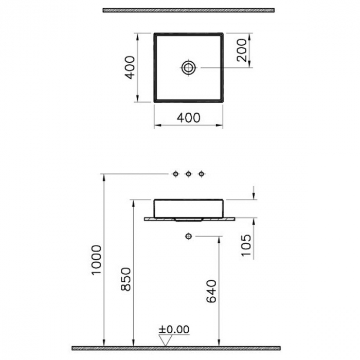 Lavoar / chiuveta baie patrata tip bol 40cm | M58000004000 [2]