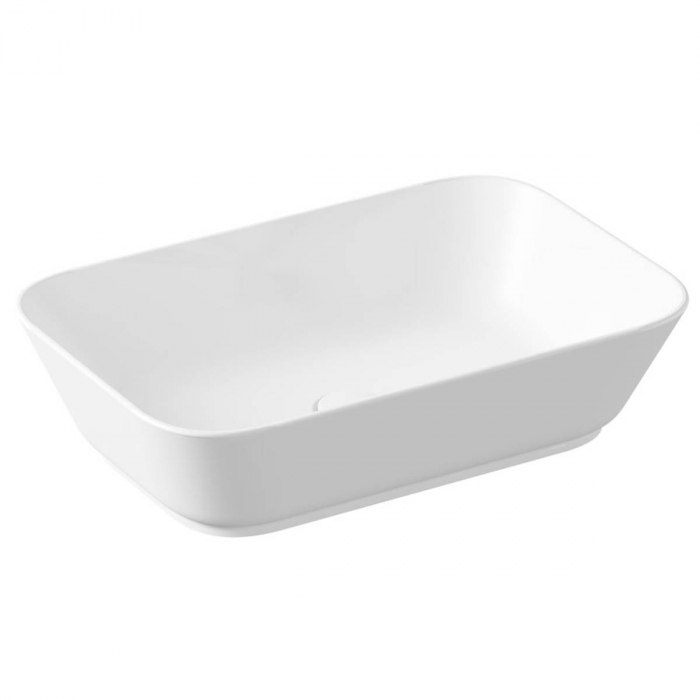 Lavoar / chiuveta baie patrata tip bol 60cm, fara orificiu baterie, fara orificiul preaplin, alb mat | 7425B001-0016 [1]