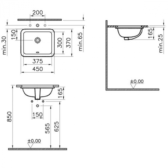 Lavoar / chiuveta baie sub blat 38cm | 5473B003-0618 [2]