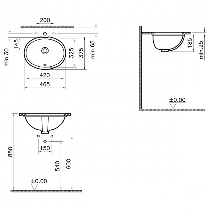 Lavoar / chiuveta baie sub blat 42cm | 6039B003-0012 [2]