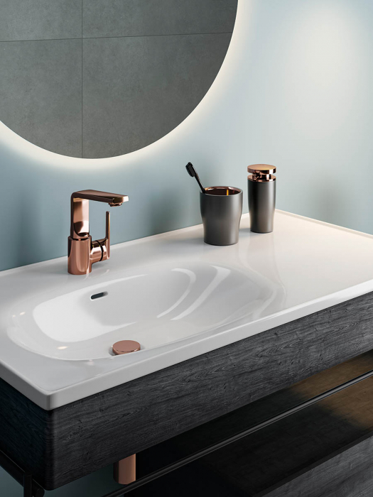 Lavoar / chiuveta baie tip vanity 100cm, cu orificiul pentru baterie si preaplin, alb | 7243B403-0001 [3]