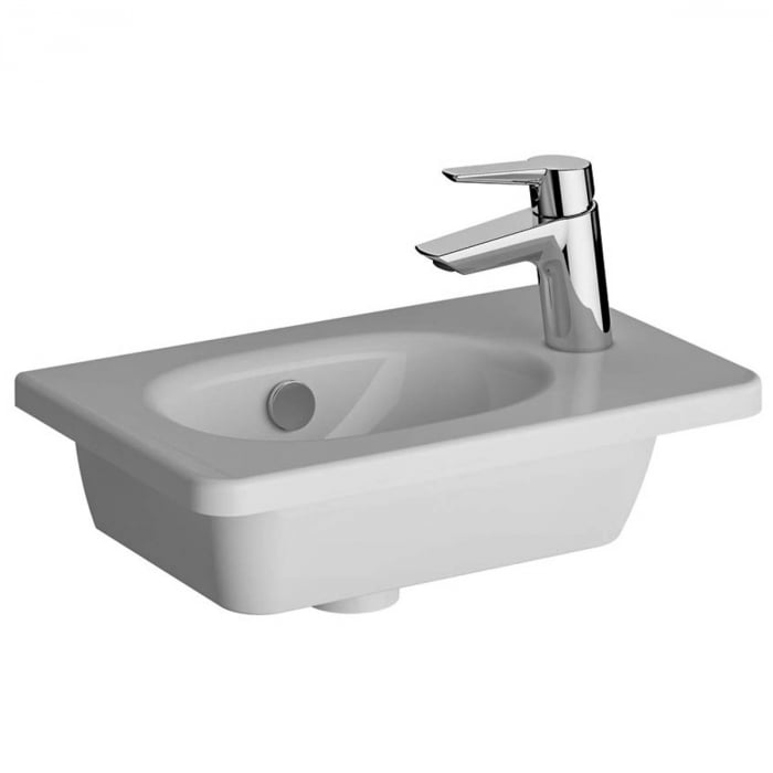 Lavoar / chiuveta baie tip vanity 45cm, proiectie scurta cu orificiu pentru baterie pe dreapta, cu orificiul preaplin | 7789B003-0029 [1]