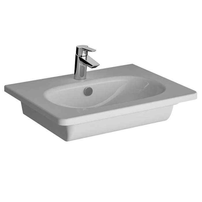 Lavoar / chiuveta baie tip vanity 60cm, cu orificiul pentru baterie si preaplin | 7791B003-0001 [1]