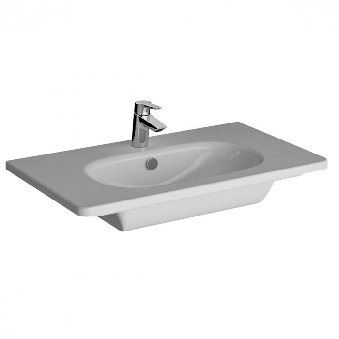 Lavoar / chiuveta baie tip vanity 80cm, cu orificiul pentru baterie si preaplin | 7793B003-0001 [1]
