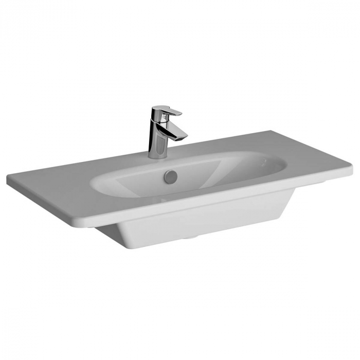 Lavoar / chiuveta baie tip vanity 80cm, proiectie scurta cu orificiul pentru baterie si preaplin | 7792B003-0001 [1]