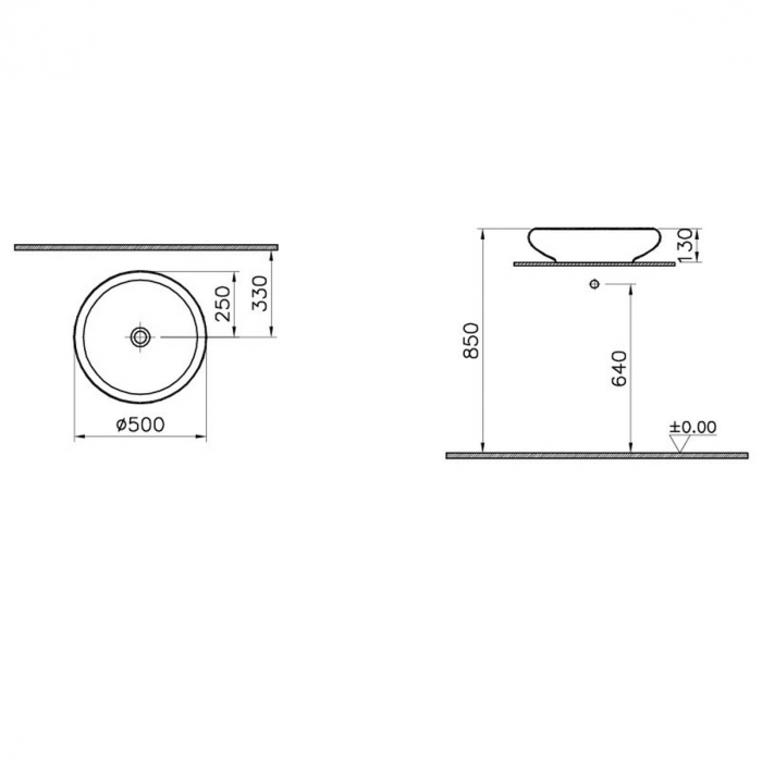‎Lavoar / chiuveta rotunda tip bol 50cm, alb | 4522B403-0016 [2]