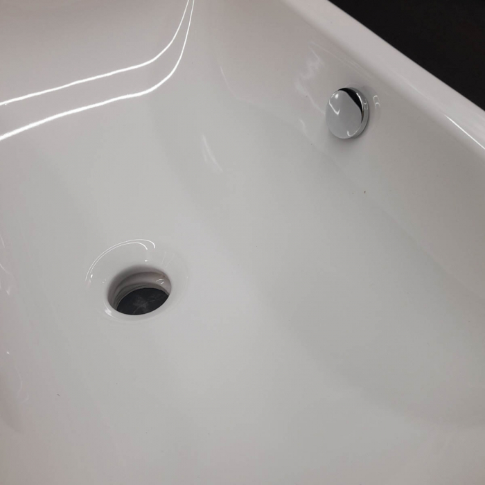 Lavoar de baie pe blat, rectangular, 45cm cu 55cm, alb cu orificiu pentru baterie și preaplin | 5465B003-0001 [4]