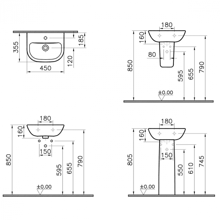 ‎lavoar mic / chiuveta baie compacta 45cm | 5500L003-0001 [2]