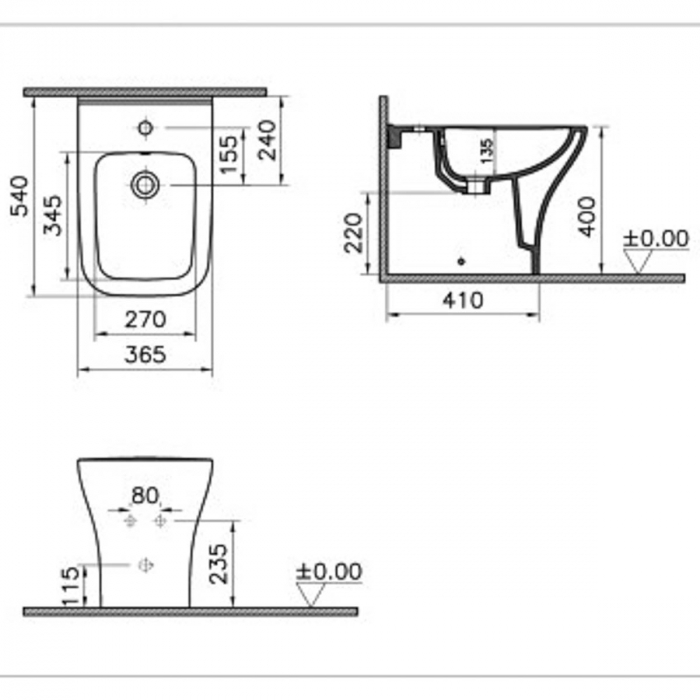Bideu pe pardoseala lipit de perete | 7492L003-0288 [2]