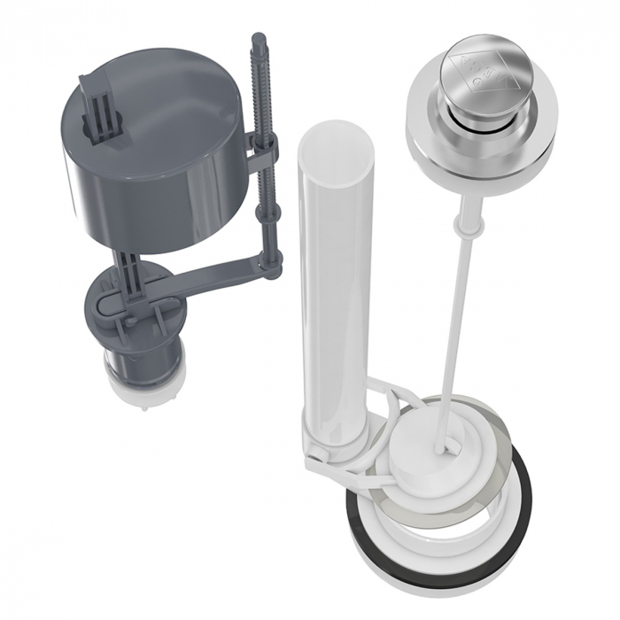 Mecanism / valva golire rezervor WC, alimentare pe jos cu racord plastic 1/2, actionare prin tragere, set complet | 3003 -1/2 [3]