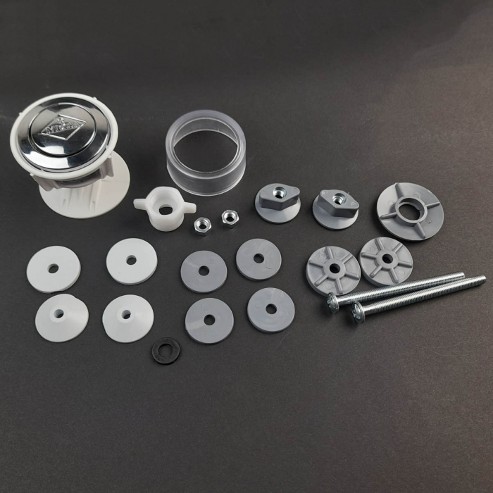 Mecanism / valva golire rezervor WC, alimentare pe lateral cu racord alama 3/8, cu buton, set complet | 3025-100 [6]