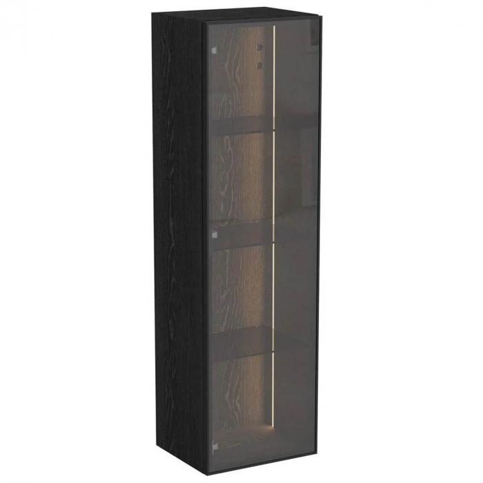 Edge tall unit, 35cm, cu glass usa, scurt negru oak, stanga | 67199 [1]