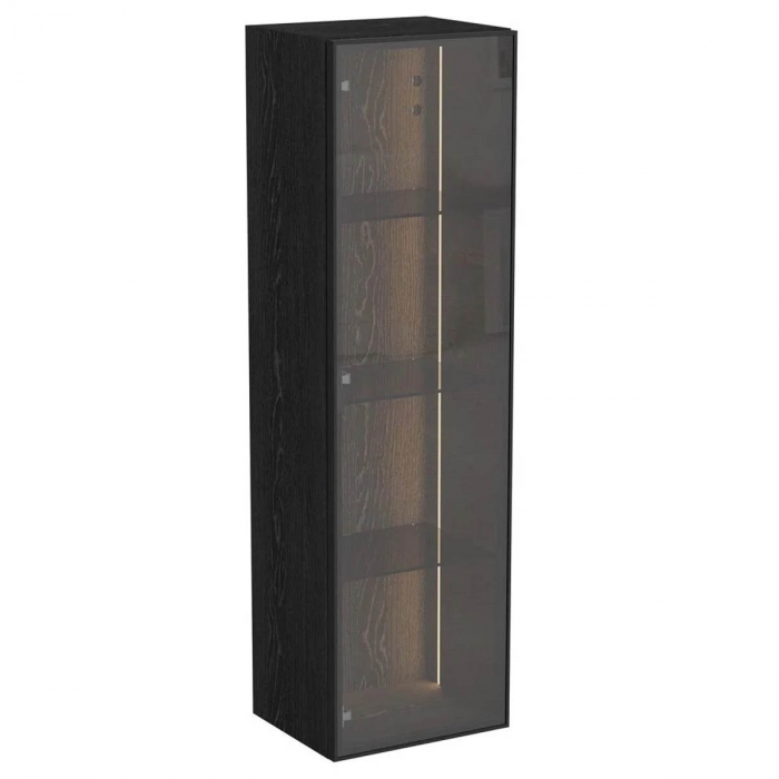 Edge tall unit, 35cm, cu glass usa, scurt negru oak, dreapta | 67259 [1]