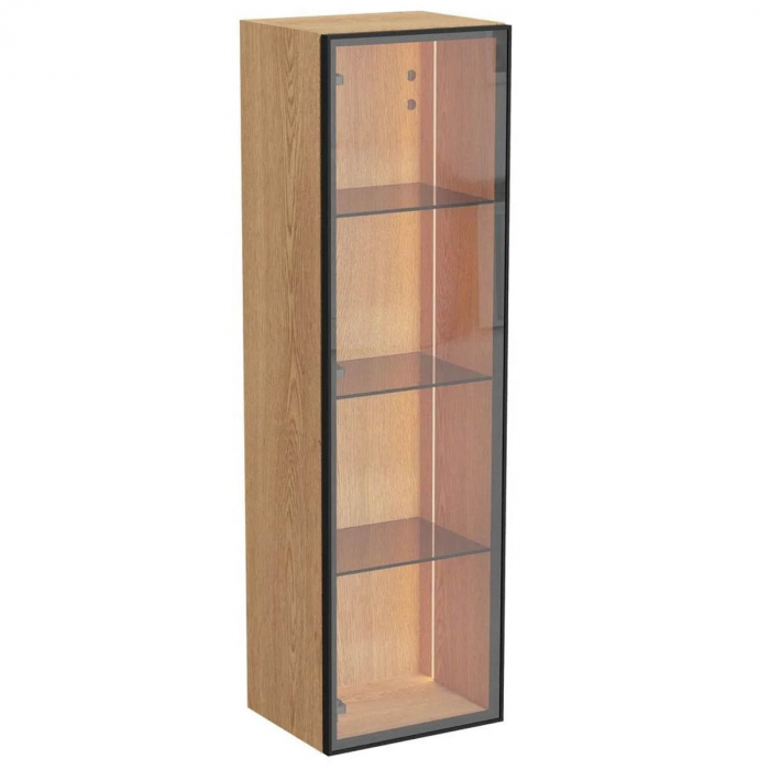 Edge tall unit, 35cm, cu glass usa, scurt light oak, stanga | 67142 [1]