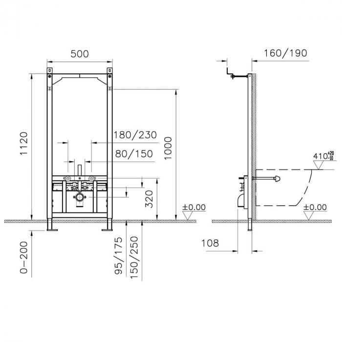 Cadru incastrat fixare / montaj bideu suspendat | 880-5800 [2]