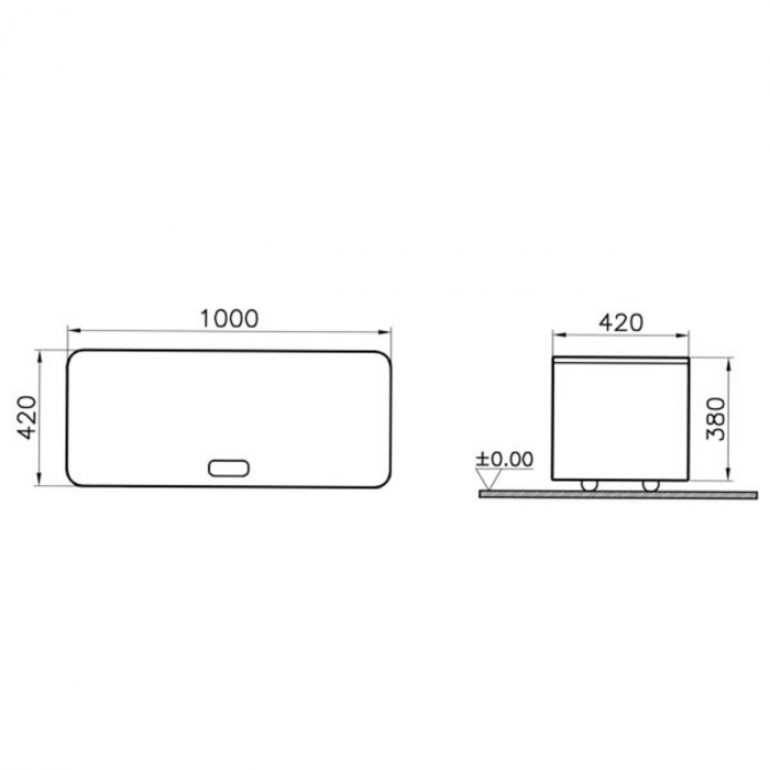 base unit cu roti 100cm, anthracite inalt gloss | 56183 [2]