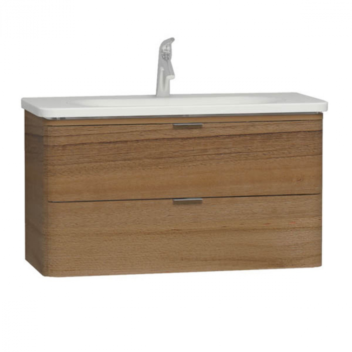 Unitate de baza lavoar baie 100cm, cu 2 drawers, waved natural wood 56150