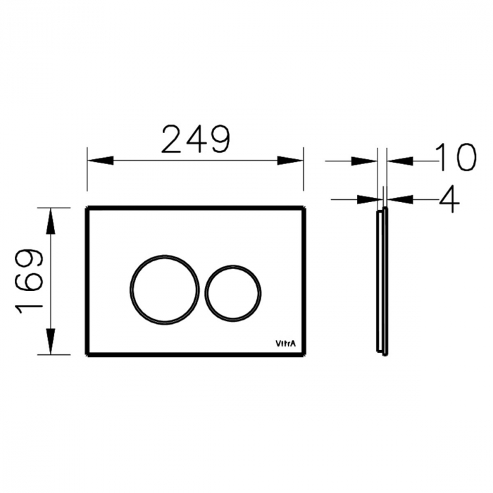 Clapeta de actionare din sticla alba, actionare dubla, 249x169 mm, colectia Origin | 740-1600 [2]
