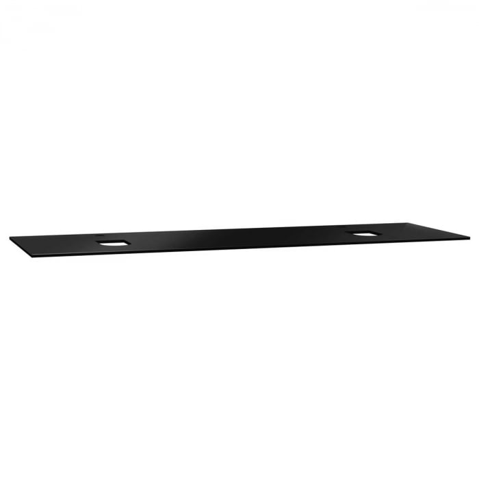 glass counter, cu orificiu robinet, cu double syphon hole, 150cm, negru   65755