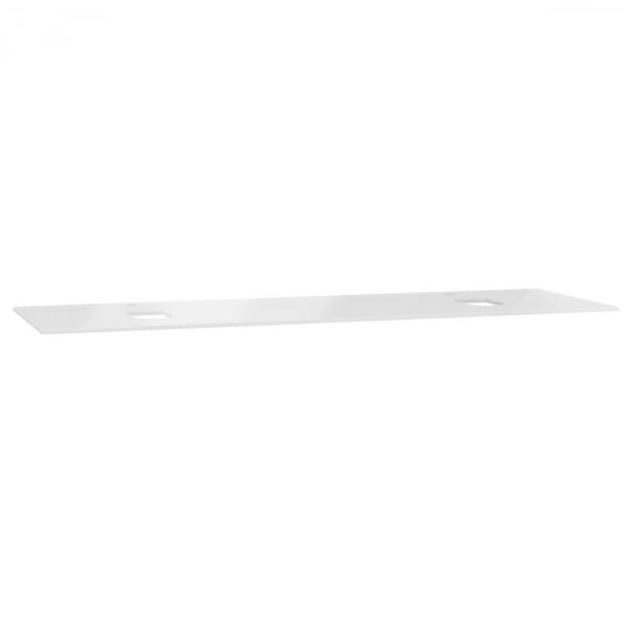 glass counter, cu orificiu robinet, cu double syphon hole, 150cm, alb   65754