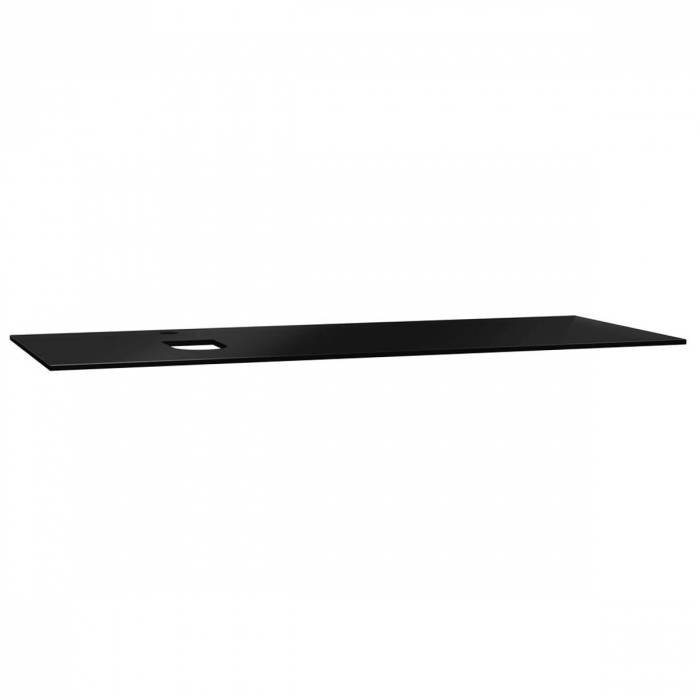 glass counter, cu orificiu robinet, cu stanga syphon hole 120 cm, negru 65726