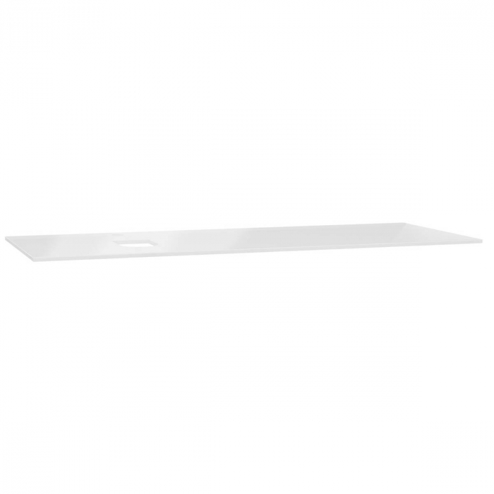 glass counter, cu orificiu robinet, cu stanga syphon hole 120 cm, alb 65725