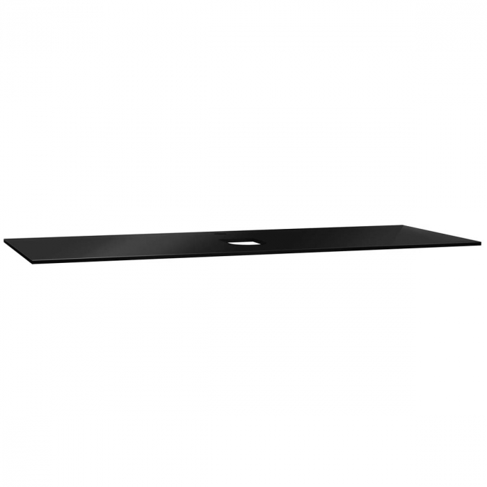 glass counter, cu orificiu robinet, cu middle syphon hole 120 cm, negru   65738