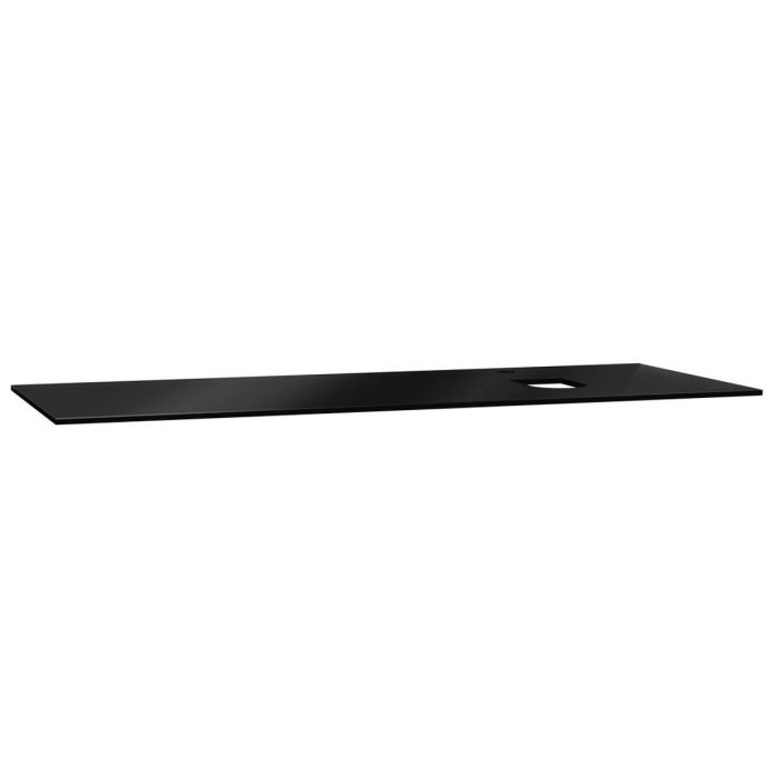 glass counter, cu orificiu robinet, cu dreapta syphon hole 120 cm, negru 65732