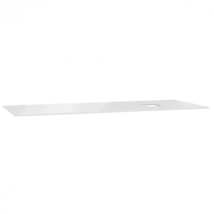 glass counter, cu orificiu robinet, cu dreapta syphon hole 120 cm, alb 65731