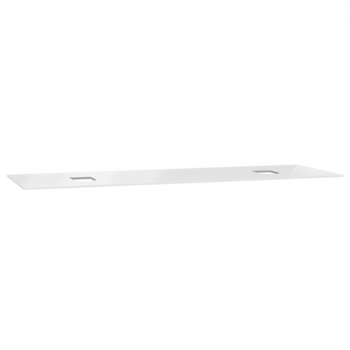 glass counter, fara orificiu robinet, cu double syphon hole, 150cm, alb   65751