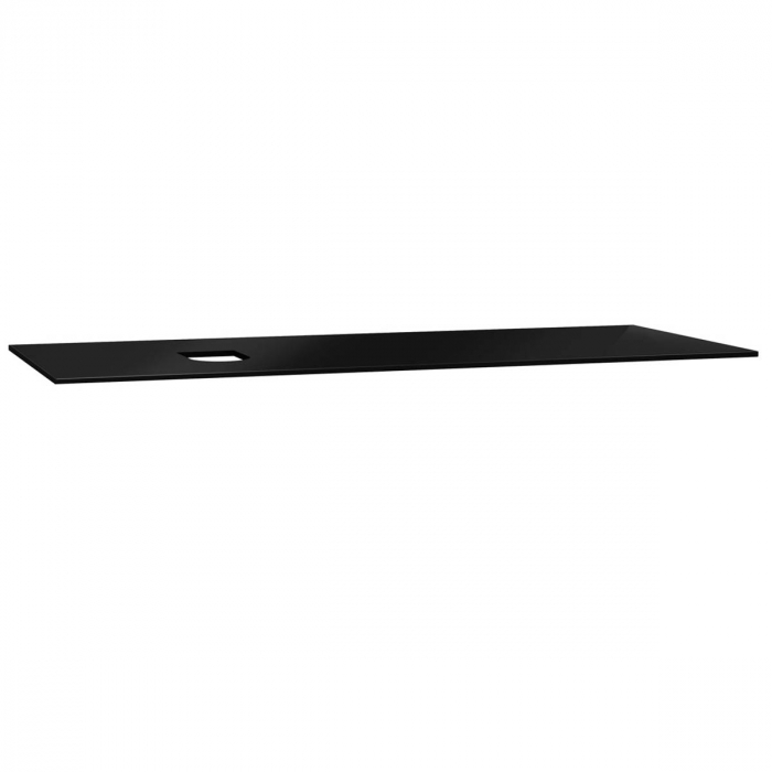 glass counter, fara orificiu robinet, cu stanga syphon hole 120 cm, negru   65723