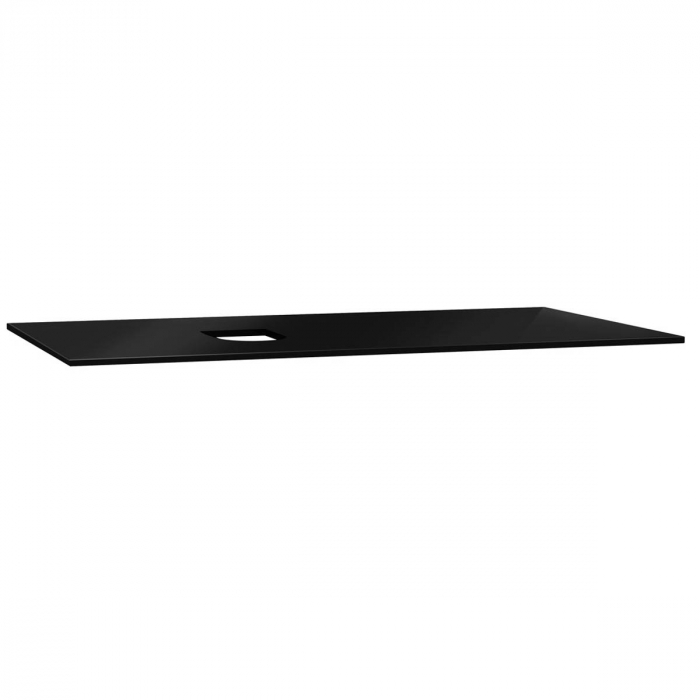 glass counter, fara orificiu robinet, cu stanga syphon hole, 90cm, negru   65711