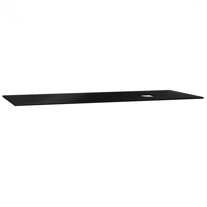 glass counter, fara orificiu robinet, cu dreapta syphon hole 120 cm, negru 65729