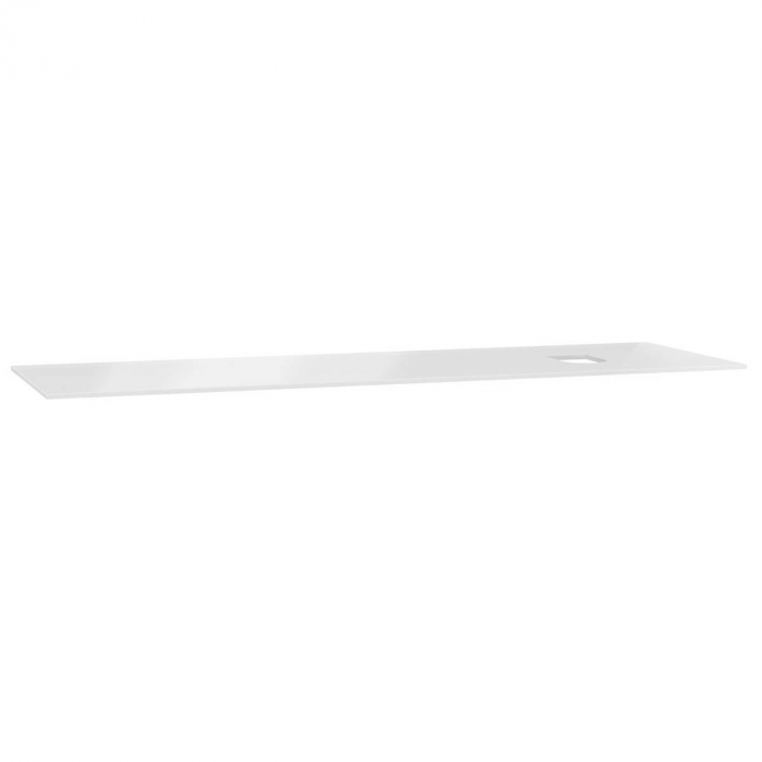 glass counter, fara orificiu robinet, cu dreapta syphon hole, 150cm, alb   65763