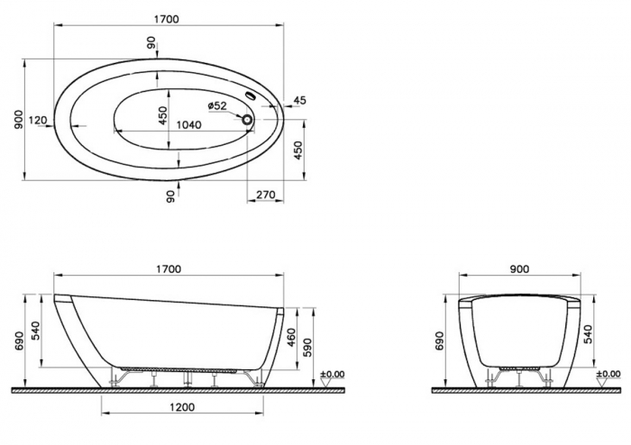 Oval, 170x90cm, body | 54300001000 [2]