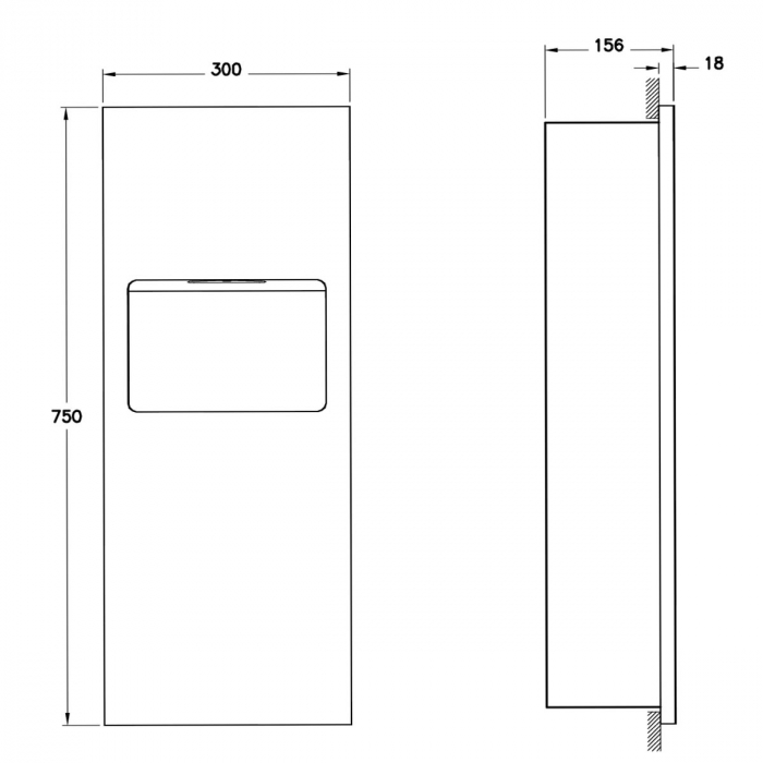 Dispenser din inox pentru prosop de hartie cu cos de gunoi | A44970 [2]