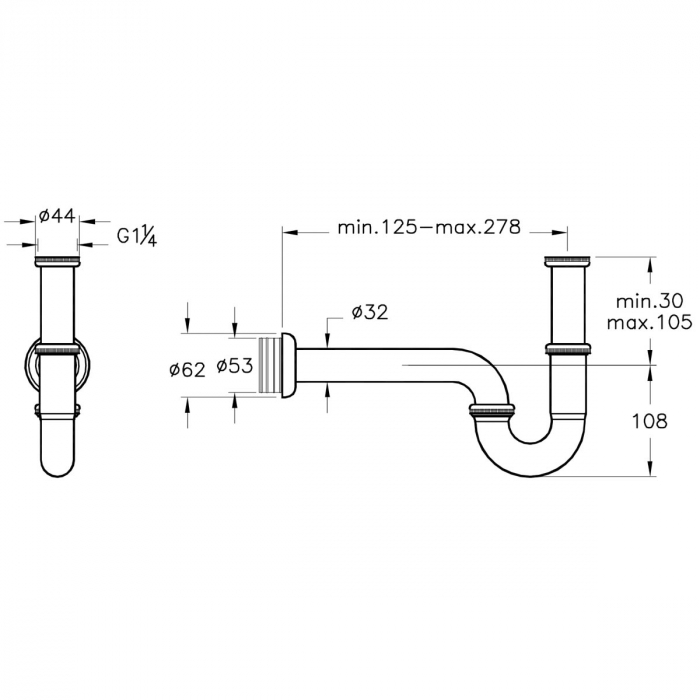 Pipe sifon pentru basins / sinks | A45117 [2]
