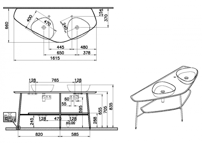 big pe blat, 160cm, dark oak, double | 64043 [2]