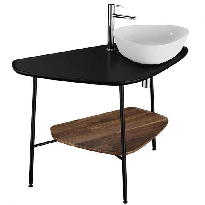 blat ceramica baie 100cm, negru mat, dreapta | 62582 [1]