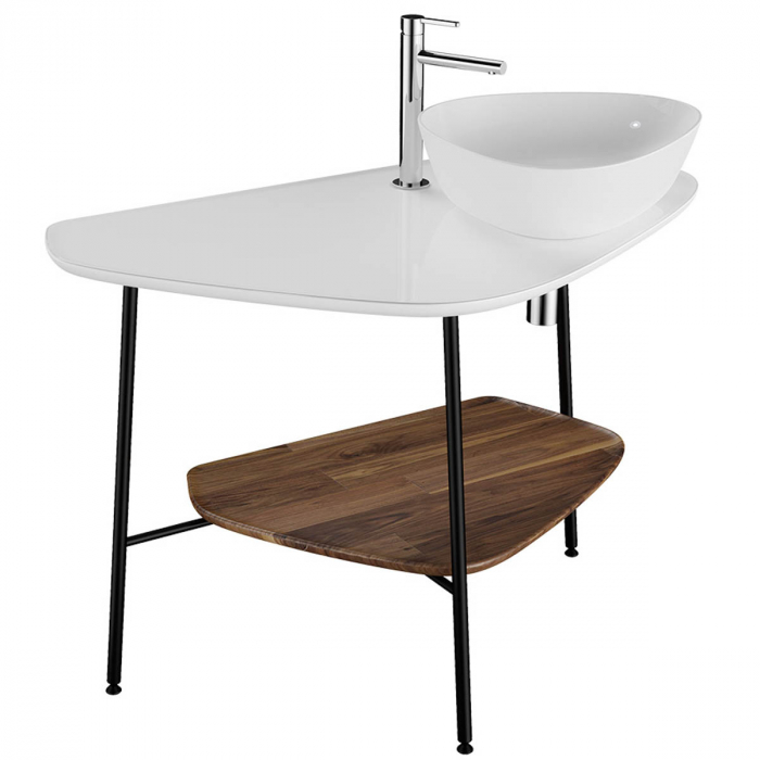 blat ceramica baie 100cm, alb, dreapta | 62580 [1]