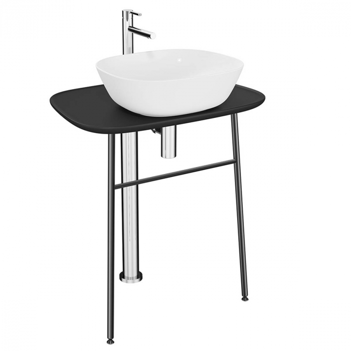 freestanding Unitate de baza lavoar baie, 70cm, inalt, negru mat   64056